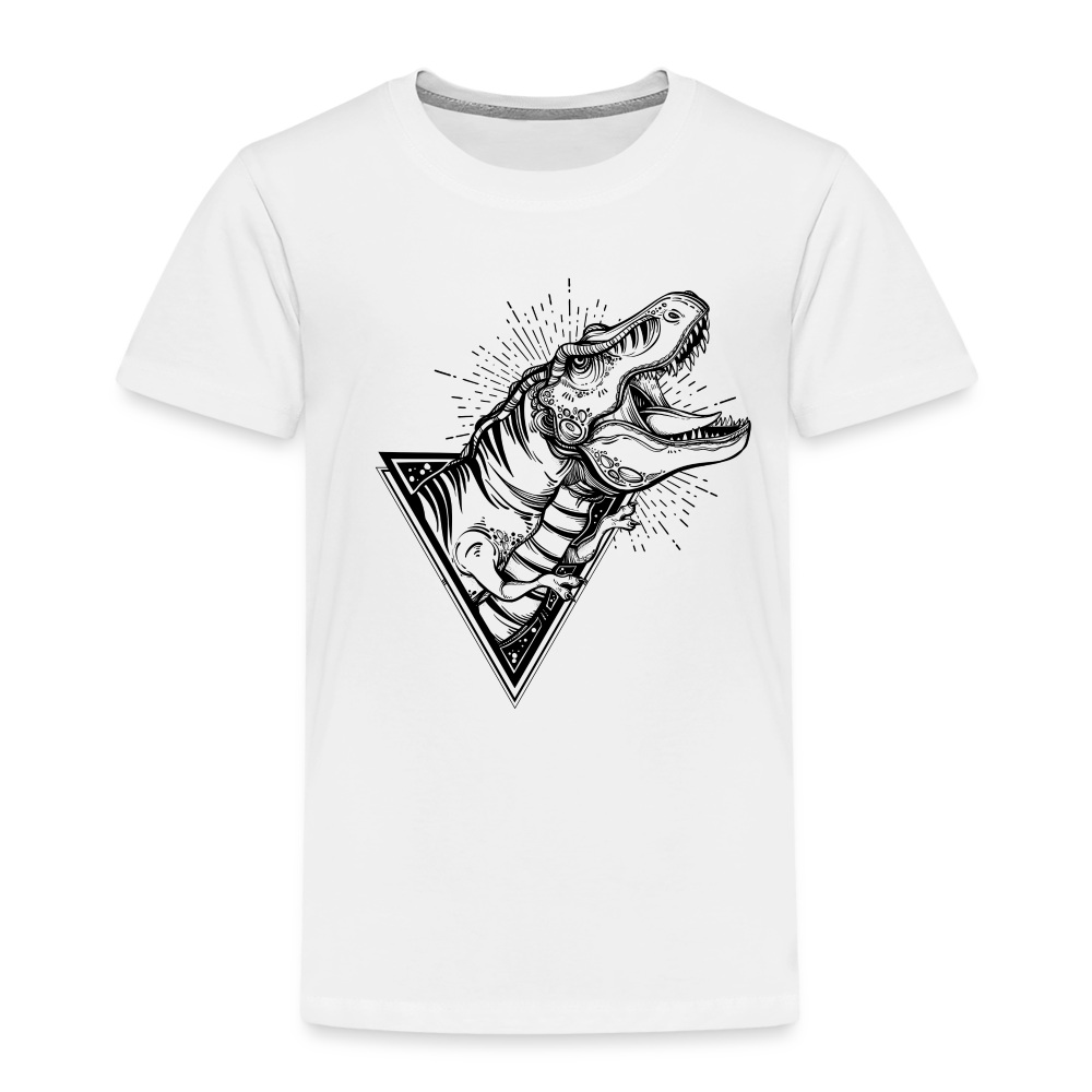 Kinder Premium T-Shirt - Dinosaurier - T-Rex Design - weiß