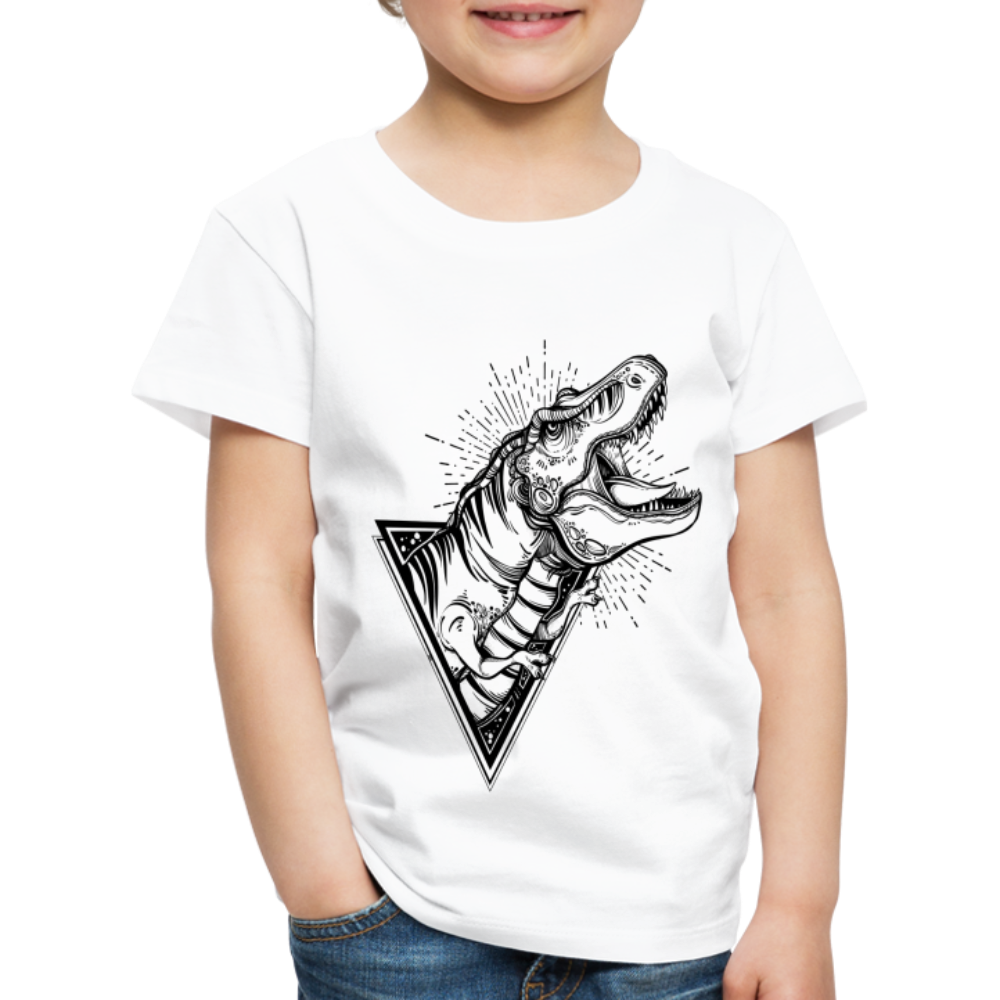 Kinder Premium T-Shirt - Dinosaurier - T-Rex Design - weiß