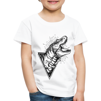 Kinder Premium T-Shirt - Dinosaurier - T-Rex Design - weiß