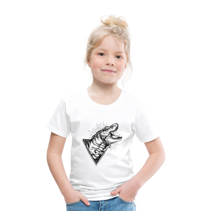 Kinder Premium T-Shirt - Dinosaurier - T-Rex Design - weiß