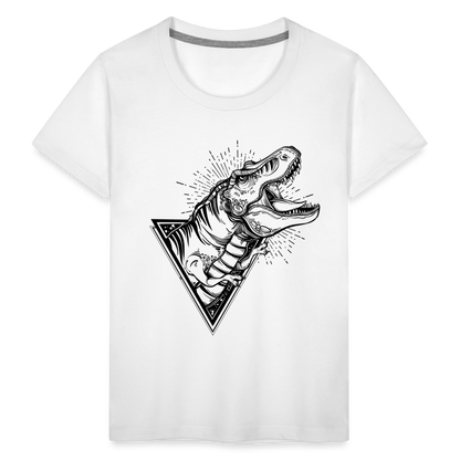 Kinder Premium T-Shirt - Dinosaurier - T-Rex Design - weiß