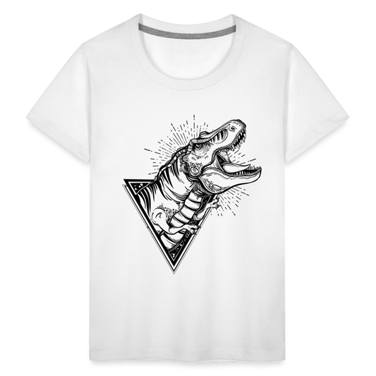 Kinder Premium T-Shirt - Dinosaurier - T-Rex Design - weiß