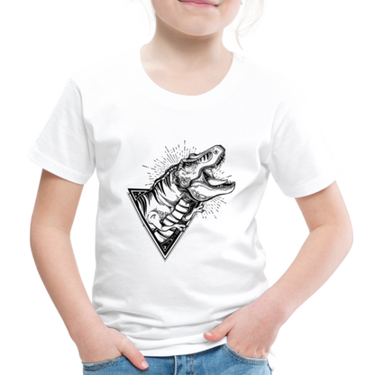 Kinder Premium T-Shirt - Dinosaurier - T-Rex Design - weiß