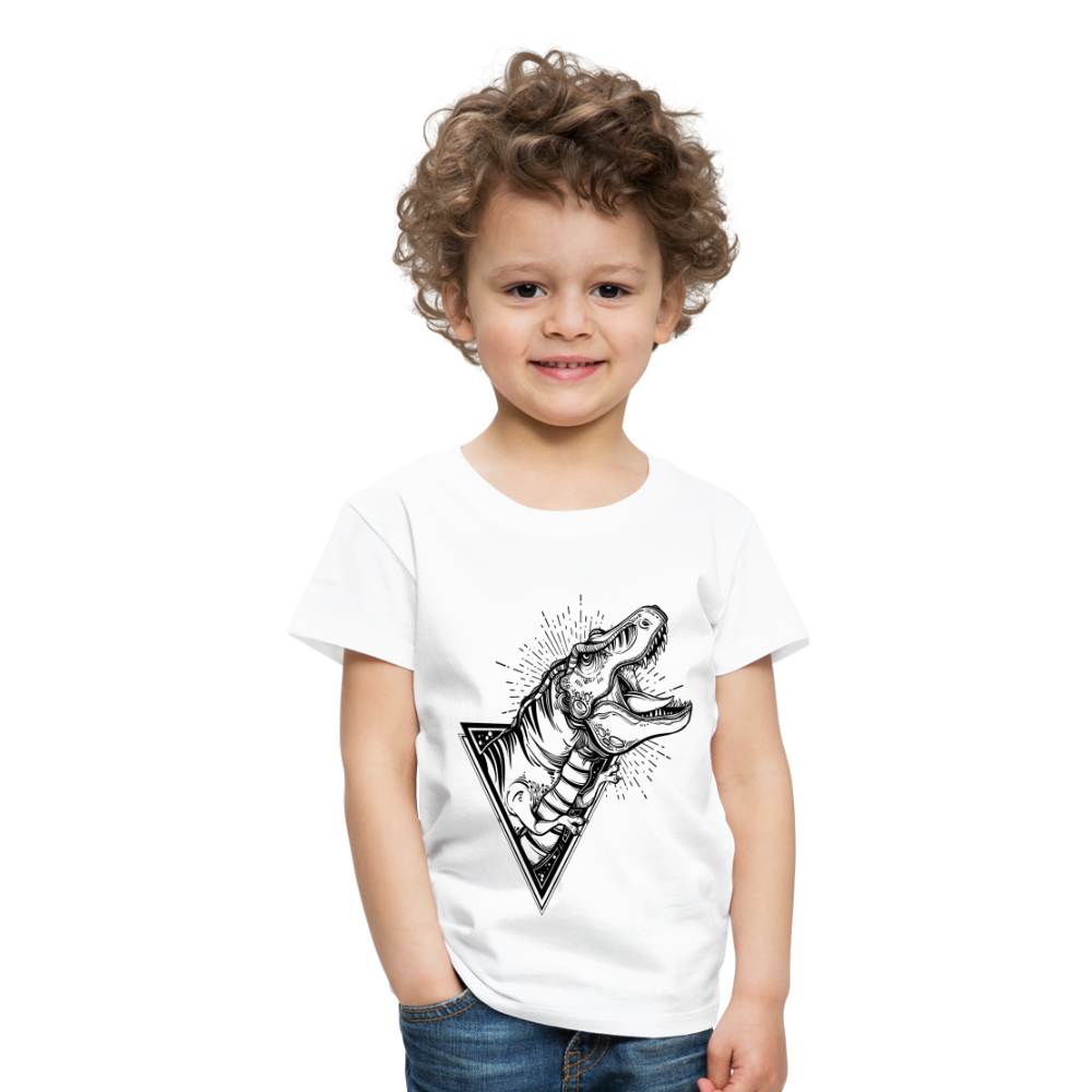 Kinder Premium T-Shirt - Dinosaurier - T-Rex Design - weiß