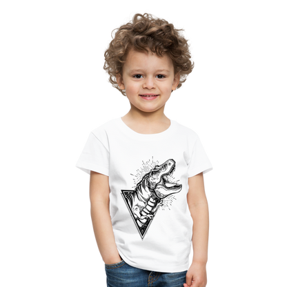 Kinder Premium T-Shirt - Dinosaurier - T-Rex Design - weiß