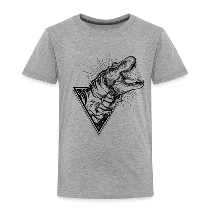 Kinder Premium T-Shirt - Dinosaurier - T-Rex Design - Grau meliert