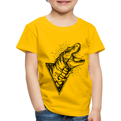 Kinder Premium T-Shirt - Dinosaurier - T-Rex Design - Sonnengelb