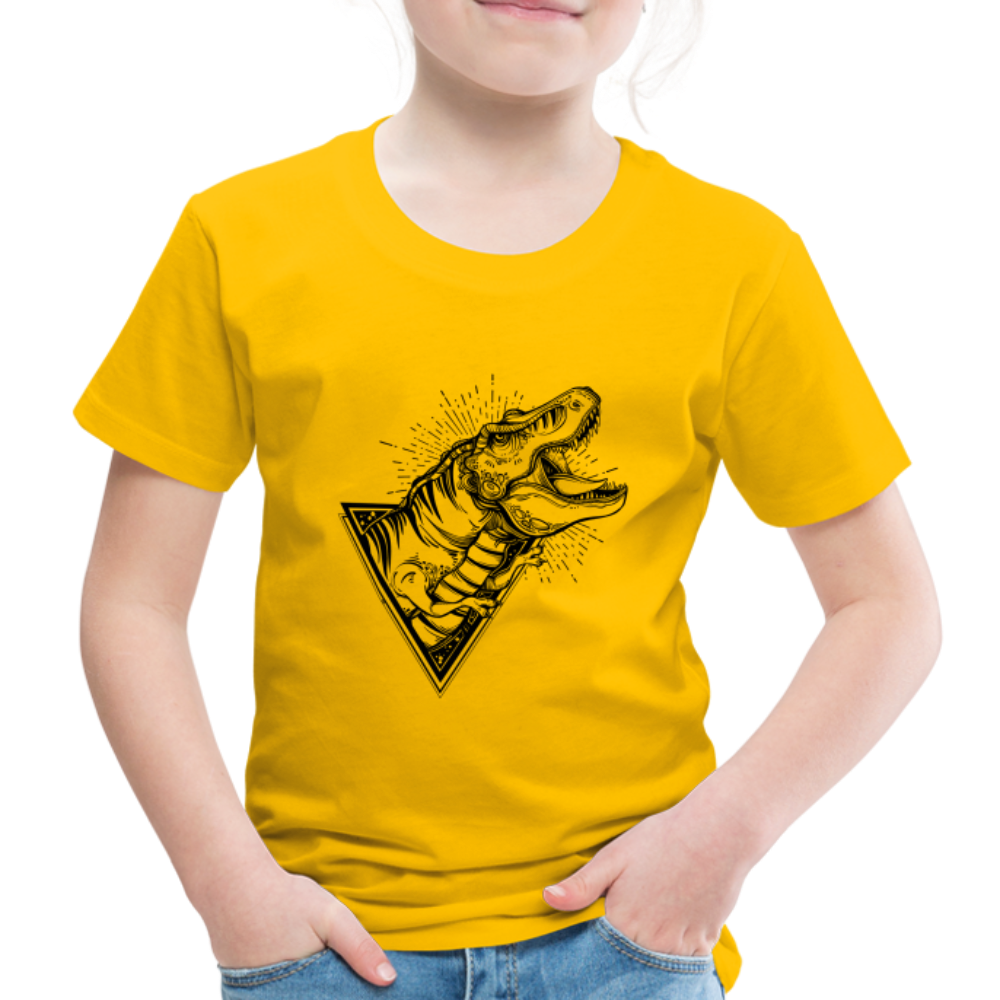 Kinder Premium T-Shirt - Dinosaurier - T-Rex Design - Sonnengelb