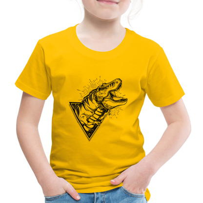 Kinder Premium T-Shirt - Dinosaurier - T-Rex Design - Sonnengelb