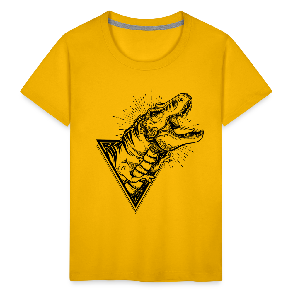 Kinder Premium T-Shirt - Dinosaurier - T-Rex Design - Sonnengelb