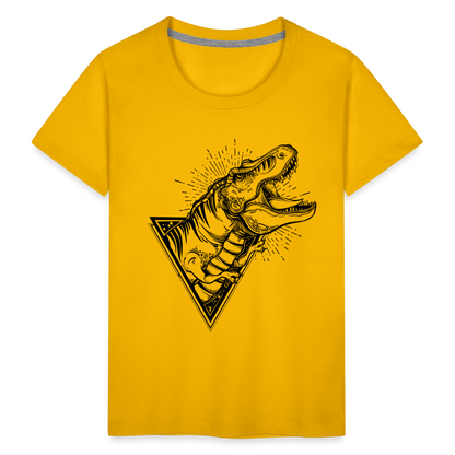 Kinder Premium T-Shirt - Dinosaurier - T-Rex Design - Sonnengelb