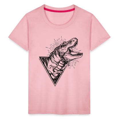 Kinder Premium T-Shirt - Dinosaurier - T-Rex Design - Hellrosa