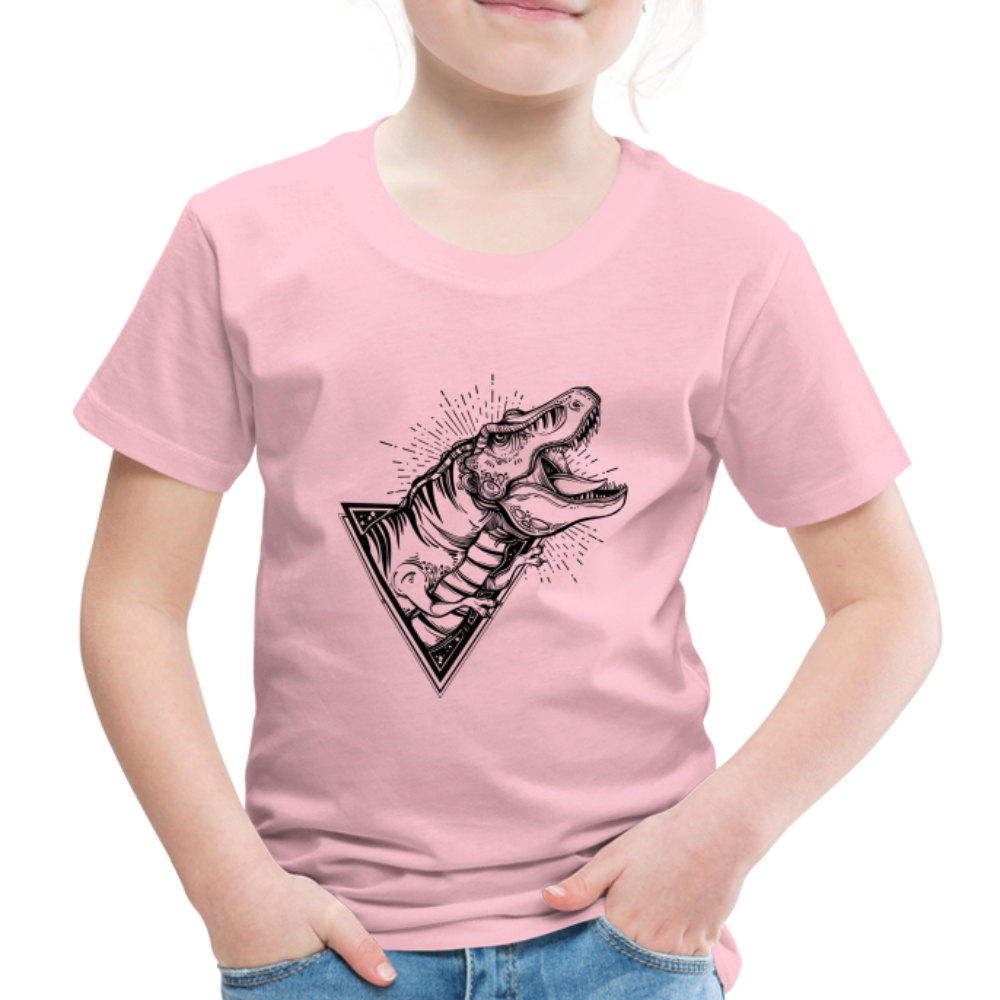 Kinder Premium T-Shirt - Dinosaurier - T-Rex Design - Hellrosa