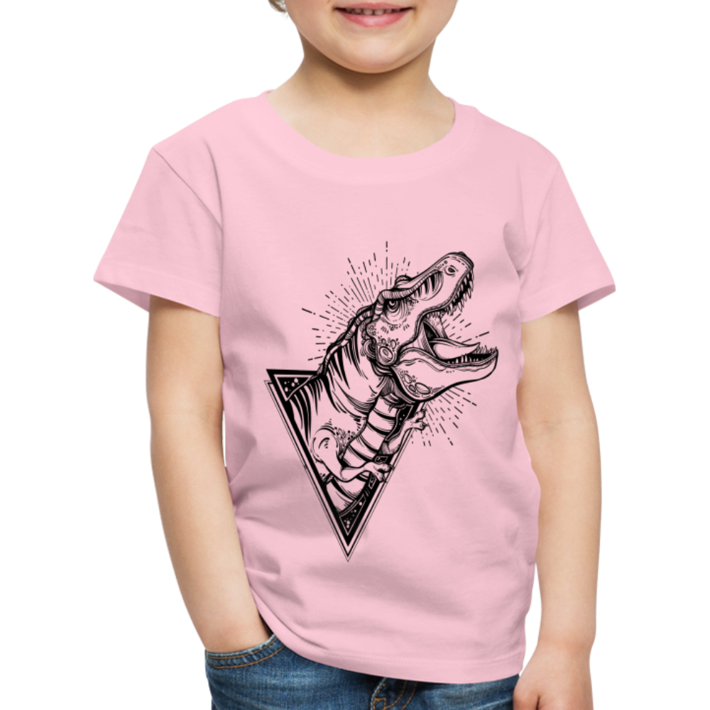 Kinder Premium T-Shirt - Dinosaurier - T-Rex Design - Hellrosa