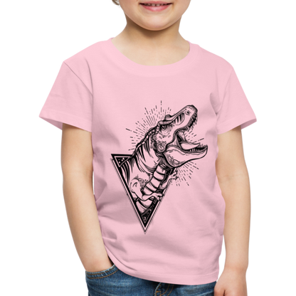 Kinder Premium T-Shirt - Dinosaurier - T-Rex Design - Hellrosa