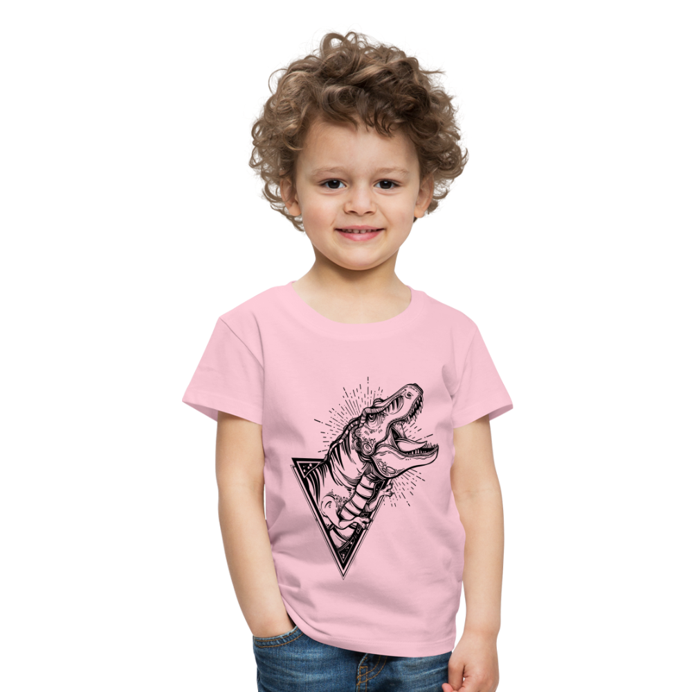 Kinder Premium T-Shirt - Dinosaurier - T-Rex Design - Hellrosa