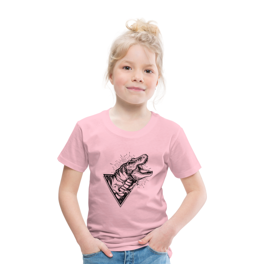 Kinder Premium T-Shirt - Dinosaurier - T-Rex Design - Hellrosa