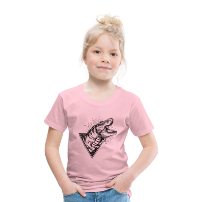 Kinder Premium T-Shirt - Dinosaurier - T-Rex Design - Hellrosa