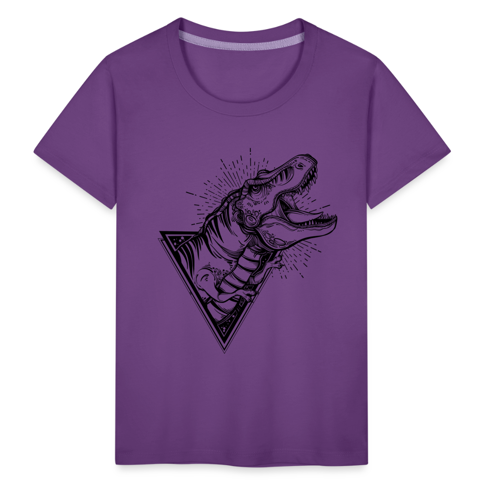 Kinder Premium T-Shirt - Dinosaurier - T-Rex Design - Lila