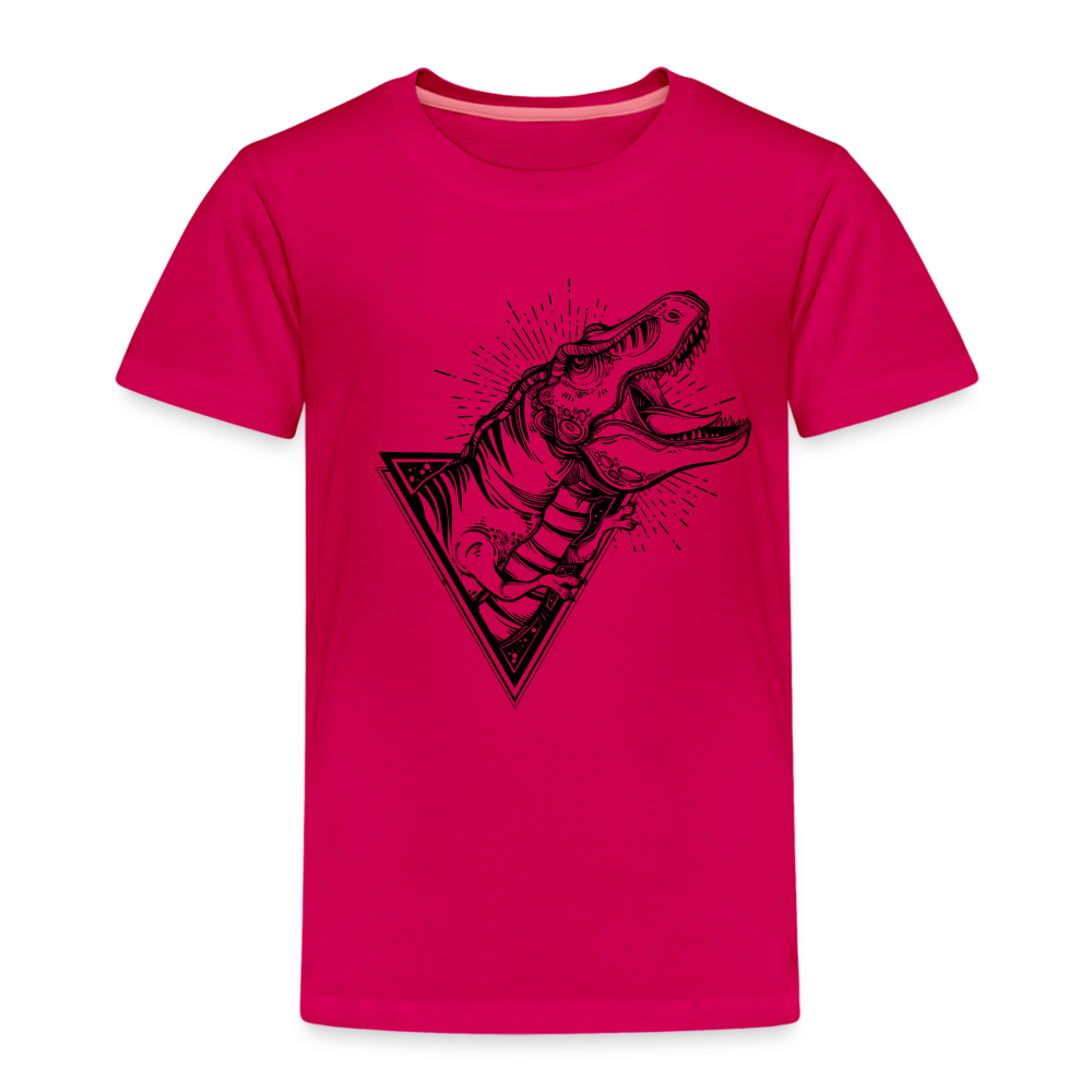 Kinder Premium T-Shirt - Dinosaurier - T-Rex Design - dunkles Pink