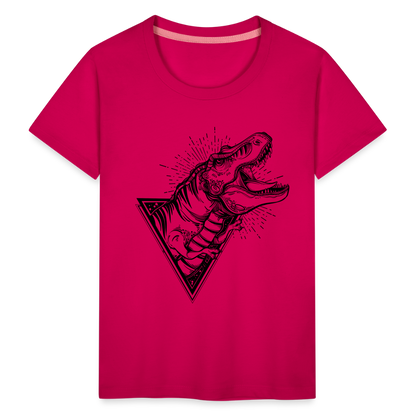 Kinder Premium T-Shirt - Dinosaurier - T-Rex Design - dunkles Pink