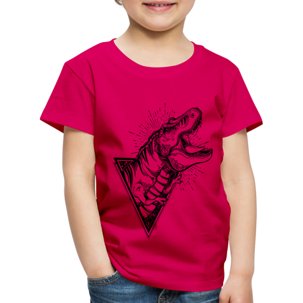 Kinder Premium T-Shirt - Dinosaurier - T-Rex Design - dunkles Pink