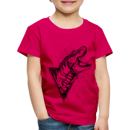 Kinder Premium T-Shirt - Dinosaurier - T-Rex Design - dunkles Pink