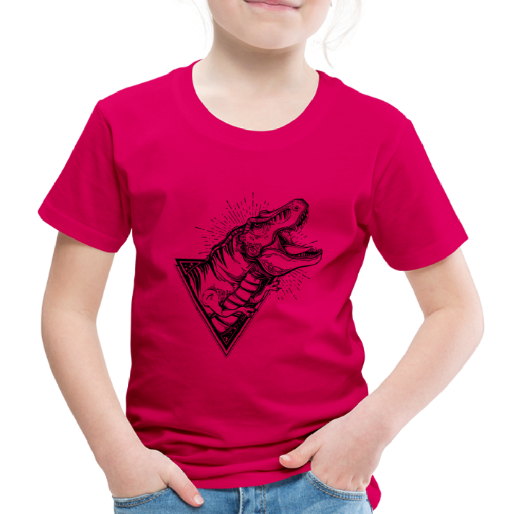 Kinder Premium T-Shirt - Dinosaurier - T-Rex Design - dunkles Pink