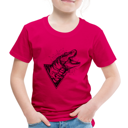 Kinder Premium T-Shirt - Dinosaurier - T-Rex Design - dunkles Pink