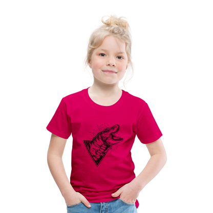 Kinder Premium T-Shirt - Dinosaurier - T-Rex Design - dunkles Pink