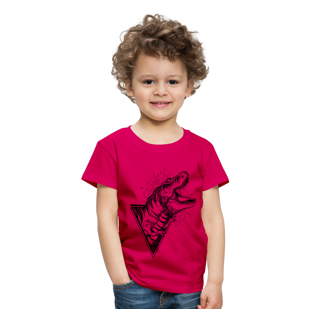 Kinder Premium T-Shirt - Dinosaurier - T-Rex Design - dunkles Pink