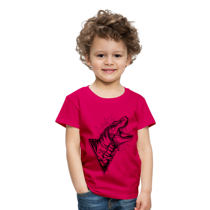 Kinder Premium T-Shirt - Dinosaurier - T-Rex Design - dunkles Pink