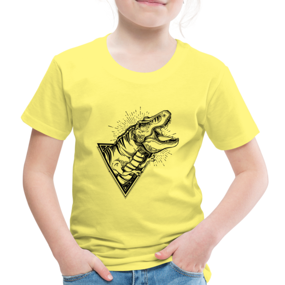 Kinder Premium T-Shirt - Dinosaurier - T-Rex Design - Gelb