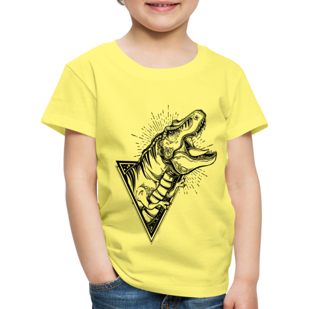 Kinder Premium T-Shirt - Dinosaurier - T-Rex Design - Gelb