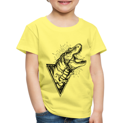 Kinder Premium T-Shirt - Dinosaurier - T-Rex Design - Gelb