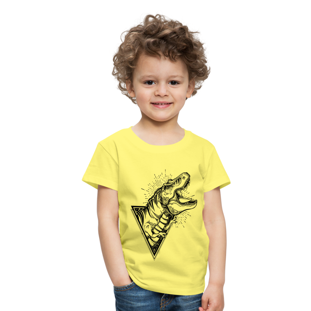 Kinder Premium T-Shirt - Dinosaurier - T-Rex Design - Gelb