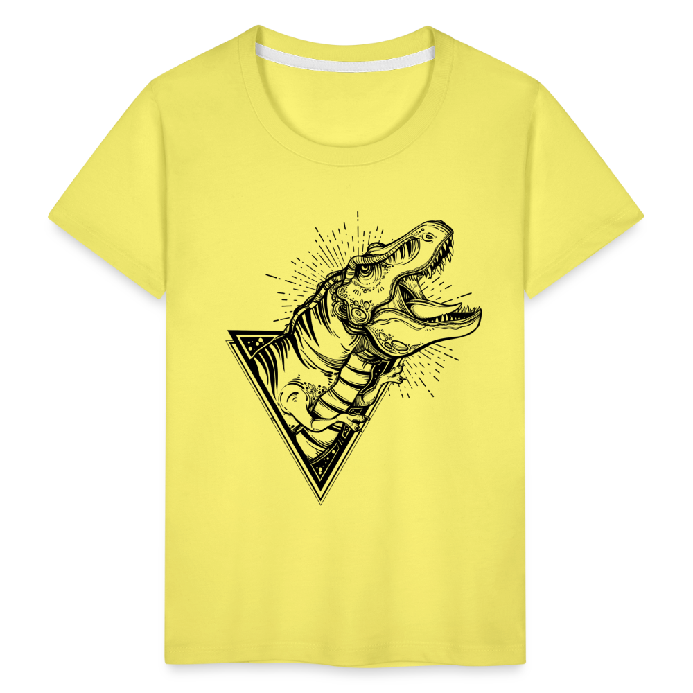 Kinder Premium T-Shirt - Dinosaurier - T-Rex Design - Gelb