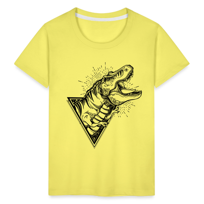 Kinder Premium T-Shirt - Dinosaurier - T-Rex Design - Gelb