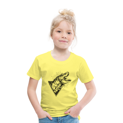 Kinder Premium T-Shirt - Dinosaurier - T-Rex Design - Gelb