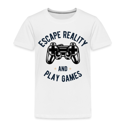 Kinder Premium T-Shirt - Gamer Play Games Design - weiß