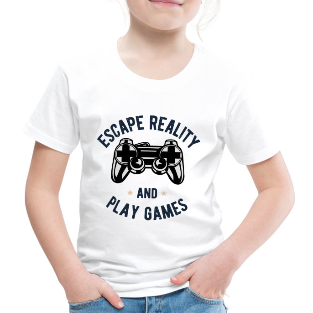 Kinder Premium T-Shirt - Gamer Play Games Design - weiß