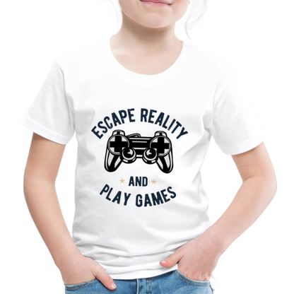 Kinder Premium T-Shirt - Gamer Play Games Design - weiß