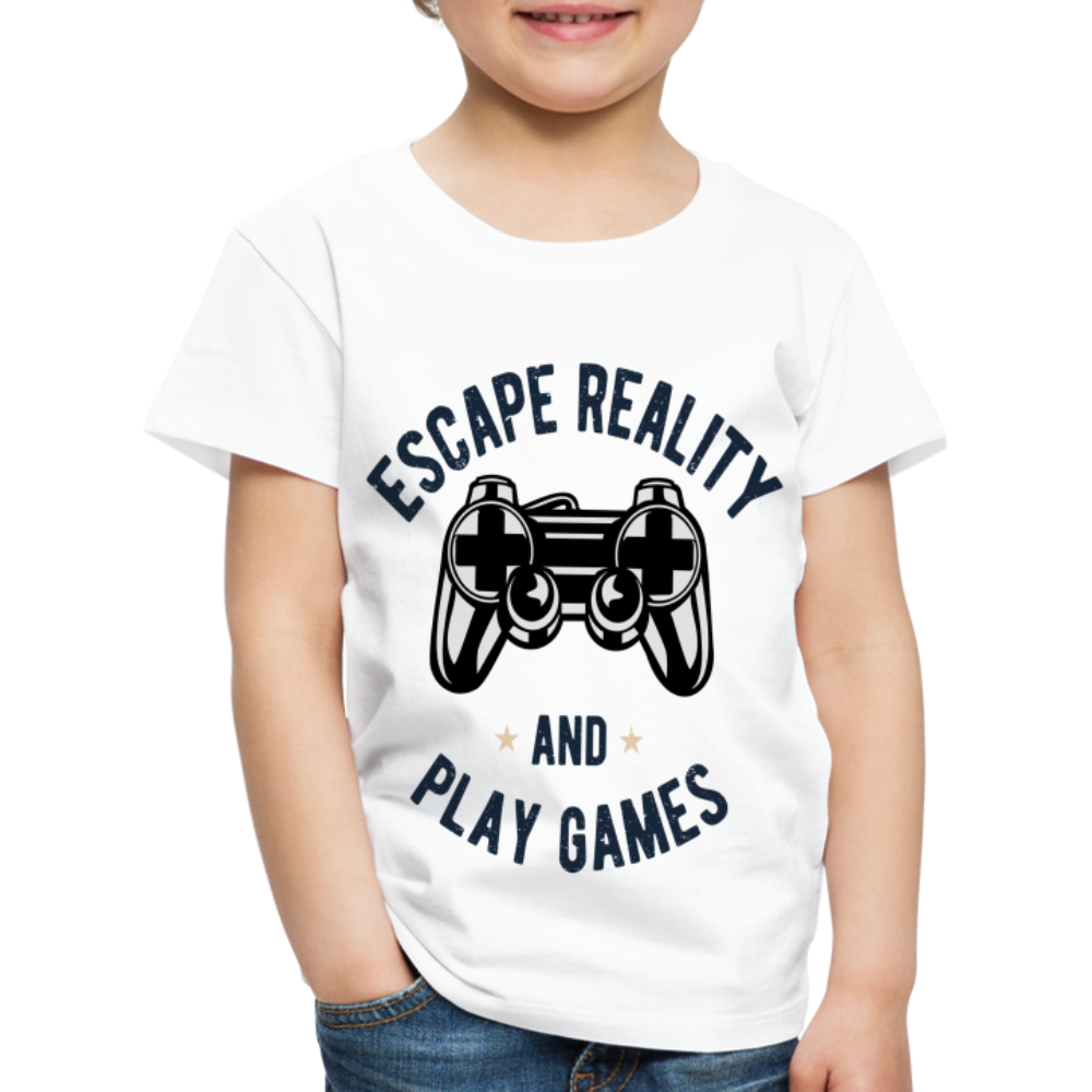 Kinder Premium T-Shirt - Gamer Play Games Design - weiß