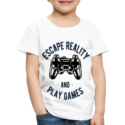 Kinder Premium T-Shirt - Gamer Play Games Design - weiß