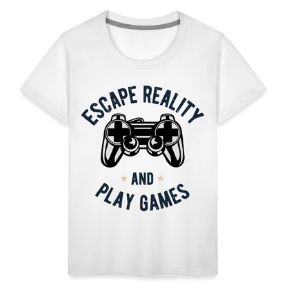 Kinder Premium T-Shirt - Gamer Play Games Design - weiß