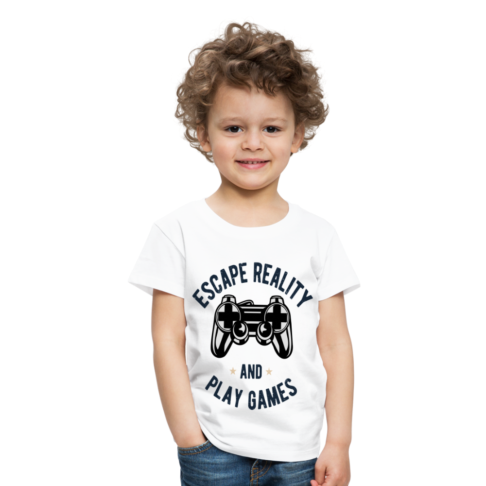 Kinder Premium T-Shirt - Gamer Play Games Design - weiß