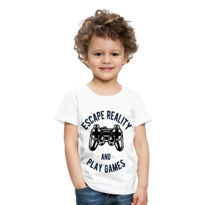 Kinder Premium T-Shirt - Gamer Play Games Design - weiß