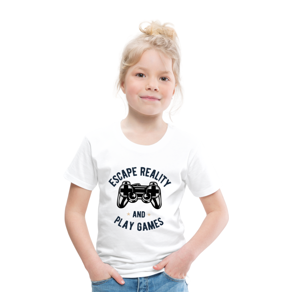 Kinder Premium T-Shirt - Gamer Play Games Design - weiß