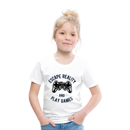 Kinder Premium T-Shirt - Gamer Play Games Design - weiß