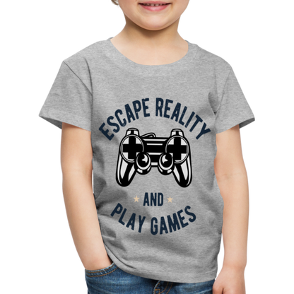 Kinder Premium T-Shirt - Gamer Play Games Design - Grau meliert